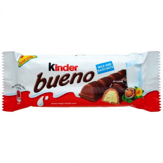 Батончик шоколадный 'Kinder' (Киндер) bueno (буэно) с молочно-ореховой начинкой 43г