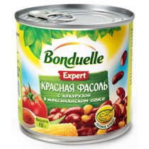 Фасоль 'Bonduelle' (Бондюэль) красная с кукурузой в мексиканском соусе 430г ж/б