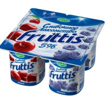 Йогурт 'Fruttis' (Фруттис) Сливочное лакомство вишня и черника 5,0% 115г (1шт) Campina