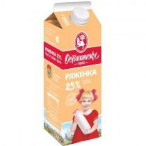 Ряженка 'Останкинская' 2,5% 1,0л пакет