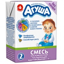 Смесь детская 'Агуша-2' кисломолочная сбалансированная 3,4% 200мл