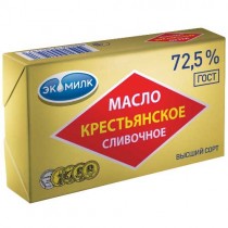 Масло сливочное 'Экомилк' крестьянское 72,5% 180г