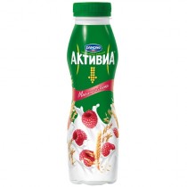 Йогурт питьевой 'Активиа' 2,1% малина и злаки 290г пл.бутылка Danone