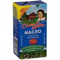 Масло сливочное 'Домик в деревне' 72,5% 180г