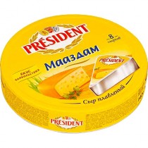 Сыр плавленый 'President' (Президент) мааздам 140г порционный