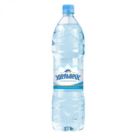 Вода питьевая 'Эдельвейс' столовая негазированная 1,5л пластиковая бутылка