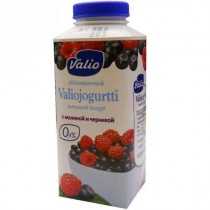 Йогурт питьевой 'Valio' (Валио) с малиной и черникой обезжиренный 0,4% 330г