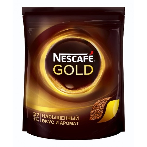Кофе 'Nescafe Gold' (Нескафе Голд) растворимый сублимированный 75г пакет