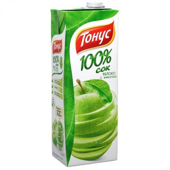 Сок 'Тонус' 100% яблоко с мякотью 1,45л