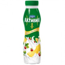 Йогурт питьевой 'Активиа' 2,0% дыня-земляника 290г пл.бутылка Danone