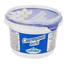 Сметана 'Parmalat' (Пармалат) 20% 200мл пл/стакан