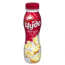 Йогурт питьевой 'Чудо' 2,4% ананас-банан 290г