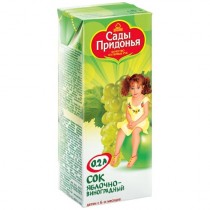 Сок 'Сады Придонья' яблочно-виноградный 0,2л Tetra Brik