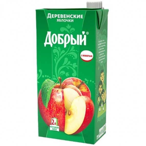 Нектар 'Добрый' деревенские яблочки 2,0л Tetra Pak