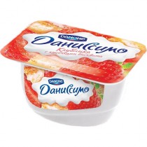 Творожок 'Даниссимо' клубника с кусочками бисквита 5,6% 130г Danone