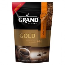 Кофе 'Grand' (Гранд) Gold натуральный растворимый сублимированный 150г пакет
