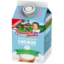 Напиток кисломолочный 'Домик в деревне' Снежок сладкий 2,5% 475г тетра пак