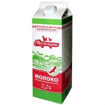 Молоко 'Свитлогорье' 3,2% пастеризованное 0,9л тетра-брик