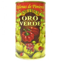 Оливки Оро Верди с красным перцем 350г
